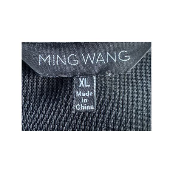 Ming Wang XL Black Lime Green Open Front Jacket Top w/ Hook Closure - Picture 6 of 8